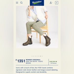 BLUNDSTONE WOMEN'S ORIGINALS
HIGH TOP BOOTS, RUSTIC BROWN, #1351.